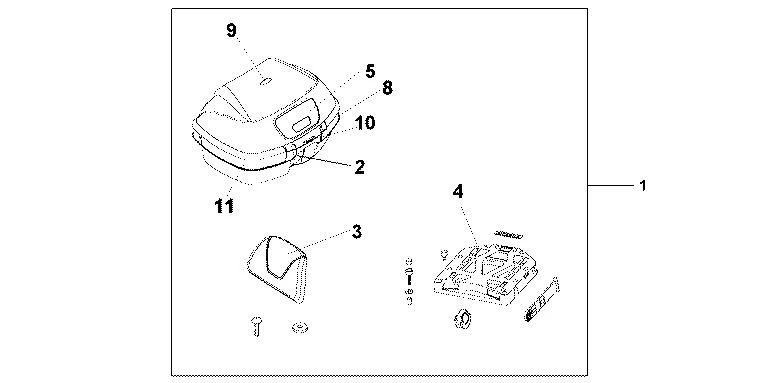 Honda Topkoffer 45L Pearl Cyber Zwart FJS 600 Silverwing (06)